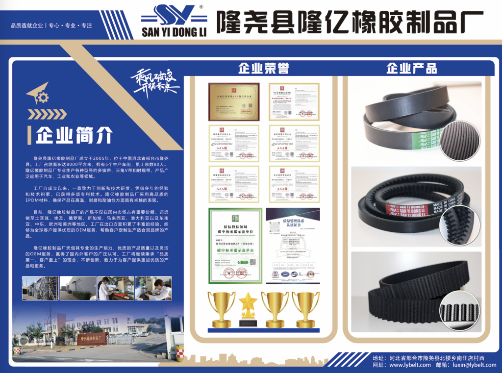 في الفترة من 28 إلى 30 يونيو 2025، شارك مصنع Longyi لمنتجات المطاط في مقاطعة Longyao (شركة Xingtai Valley Blue Technology المحدودة) بنجاح في معرض الصين 2025 لقطع غيار الآلات الزراعية الذي أقيم في مدينة تشينغداو. وقد عرضت الشركة مجموعة واسعة من منتجاتها الأساسية، مما جذب اهتمامًا كبيرًا من المتخصصين في هذا القطاع. 截屏2024 08 23 18.12.06